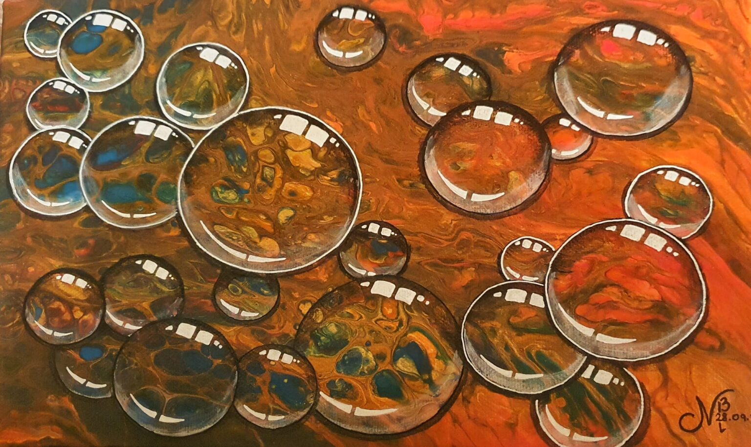 Bubbles Of Fire painting