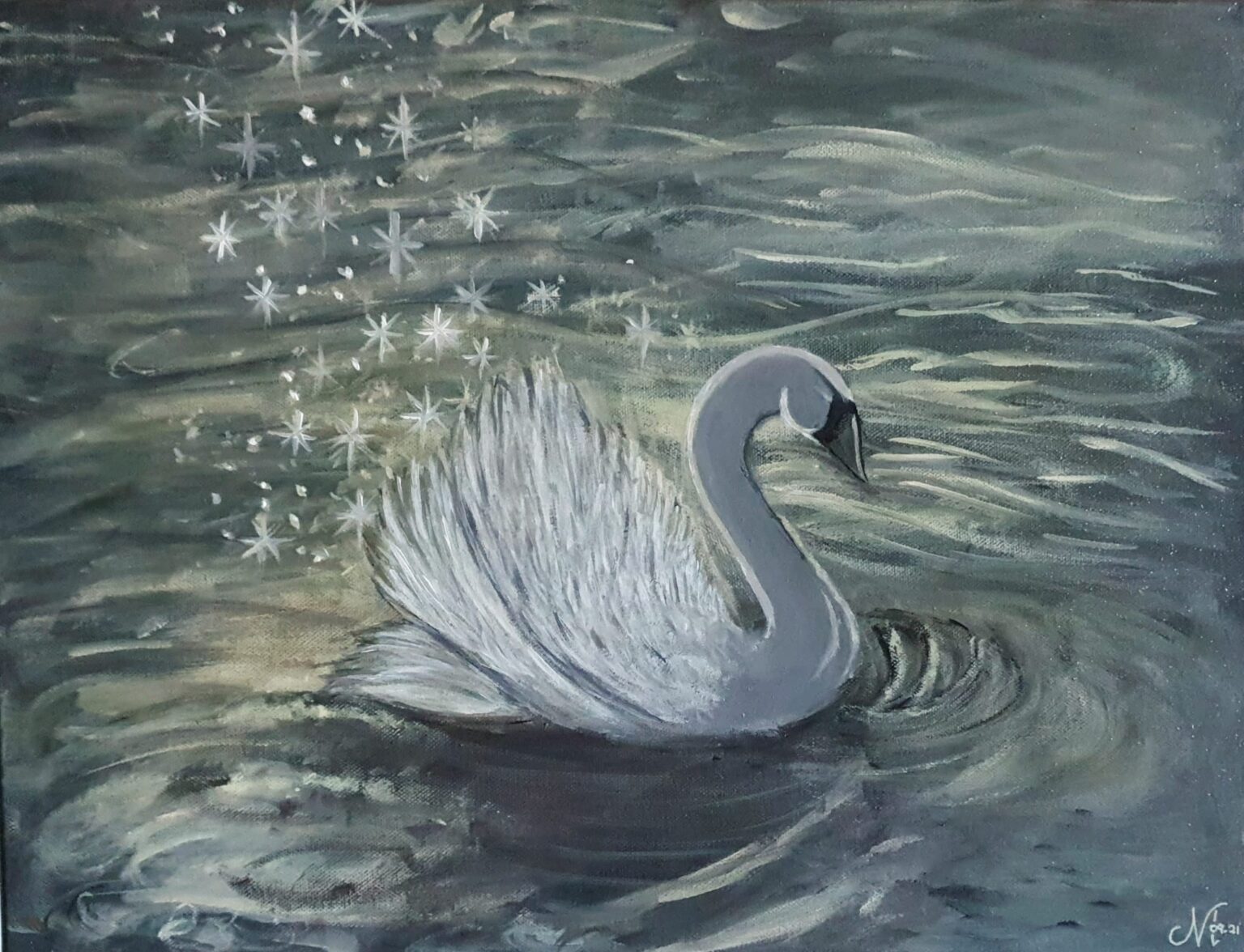 Swan painting
